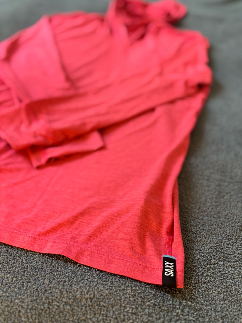 Saxx Coral Red Heather Long Sleeve Top